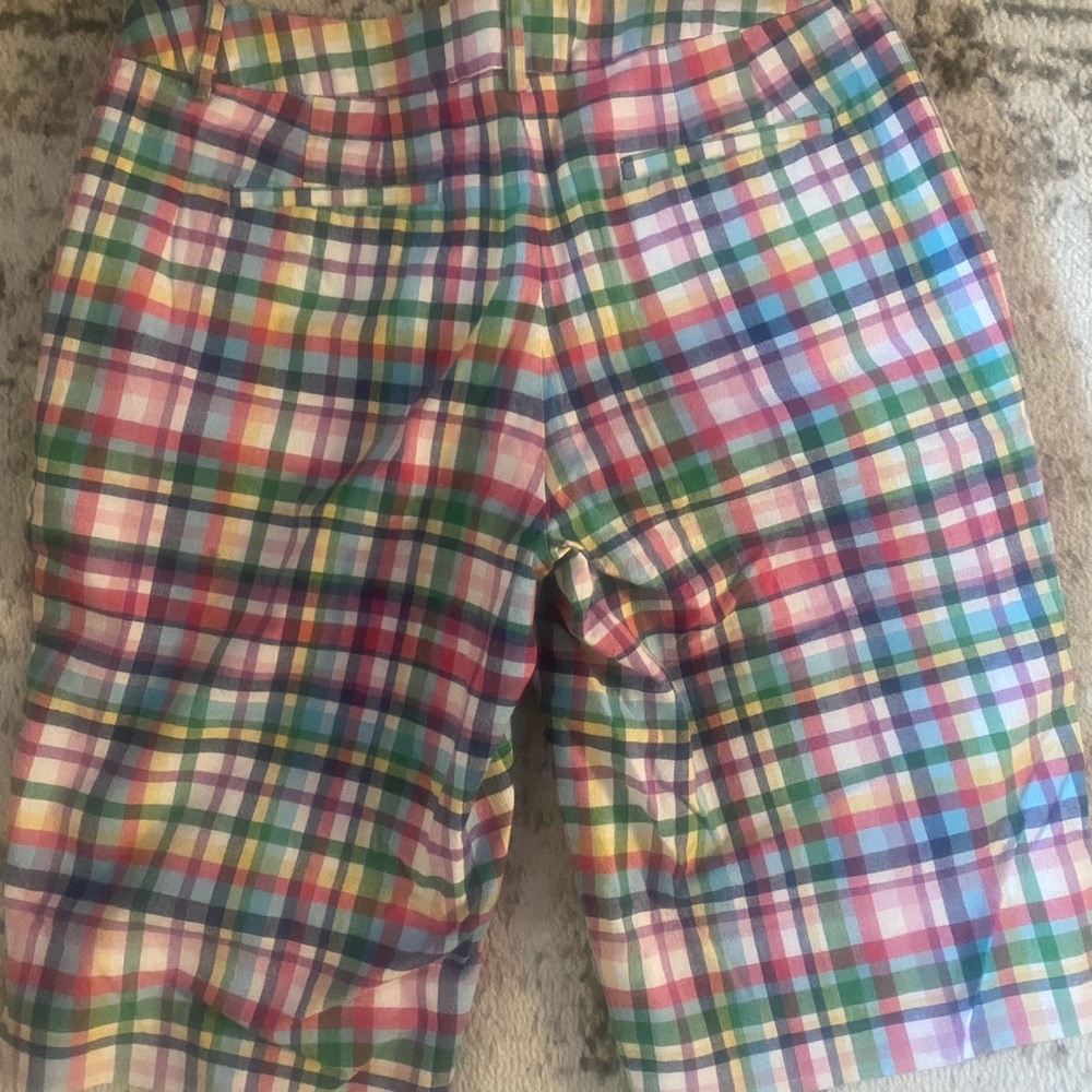 Talbots multi colored plaid shorts size 8